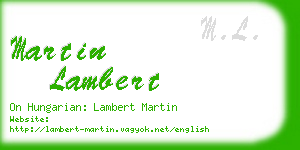 martin lambert business card